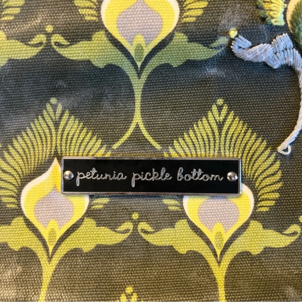 Petunia Pickle Bottom Stylish Metro Green and Yellow Floral Diaper Bag